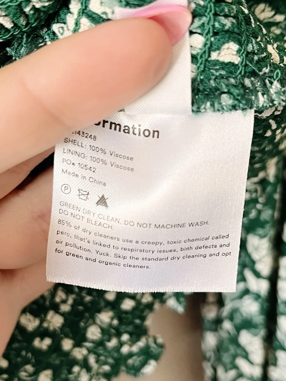 Reformation Green White Floral Ditsy Print Pinto Smocked Top Plus Size 1X